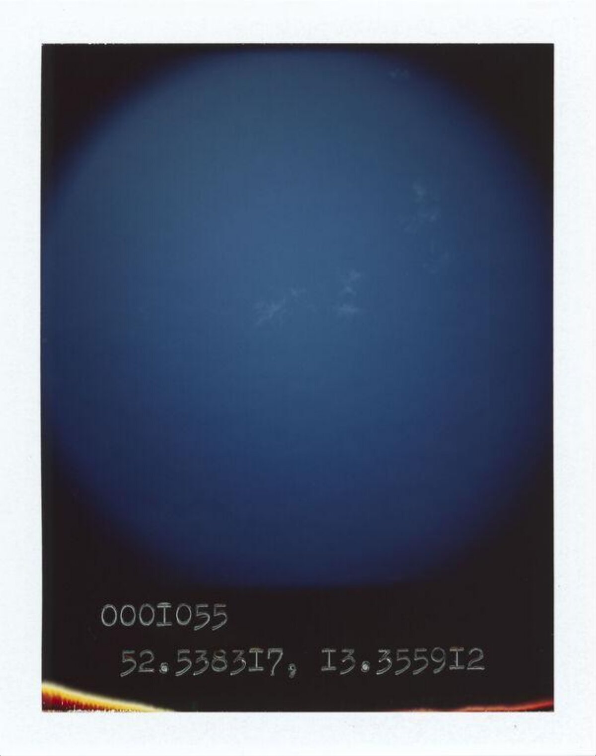 Polaroid Blue Sky with Coordinates — Gradient Backgrounds