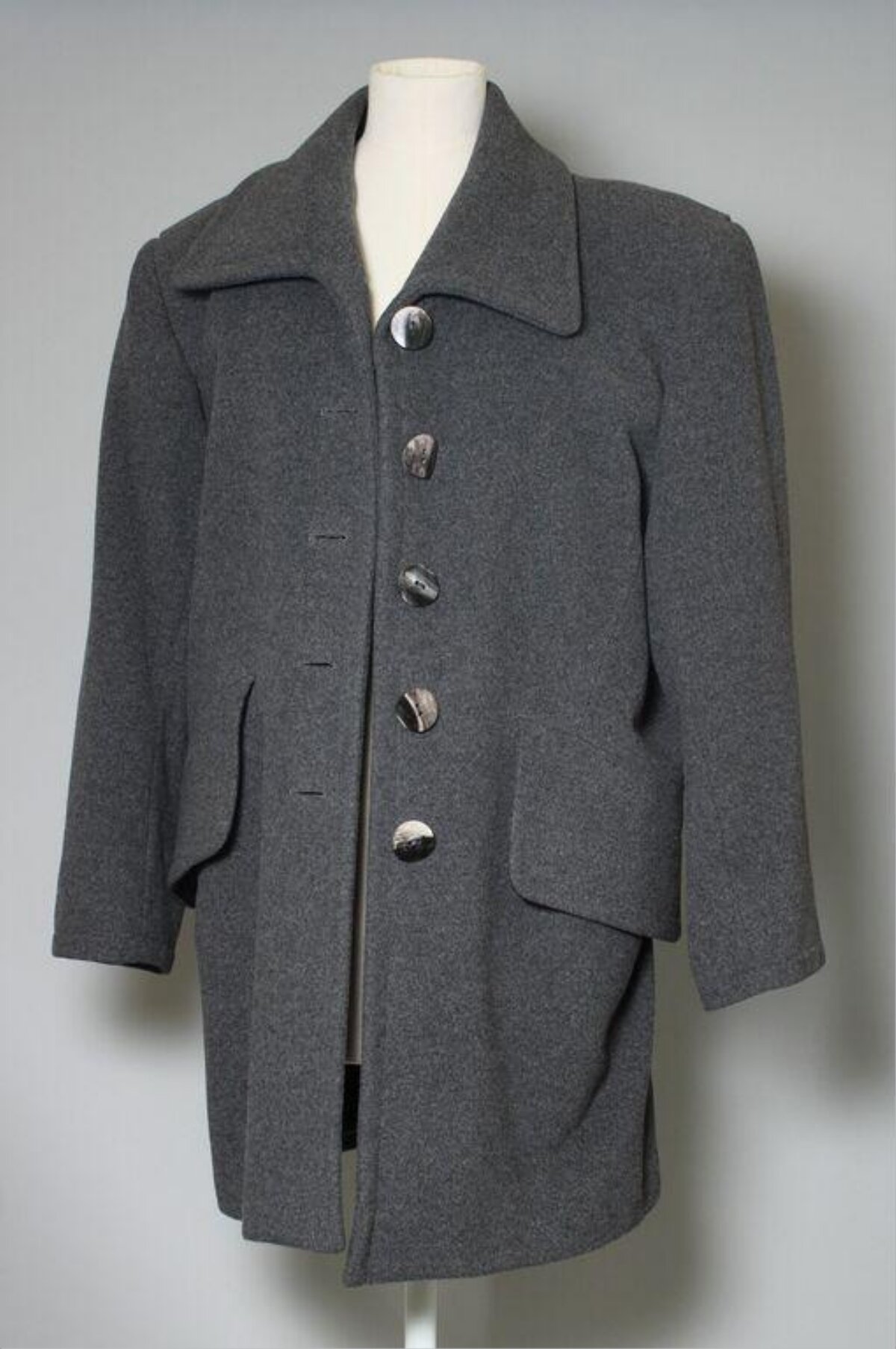 Gray Mid-length Wool Coat