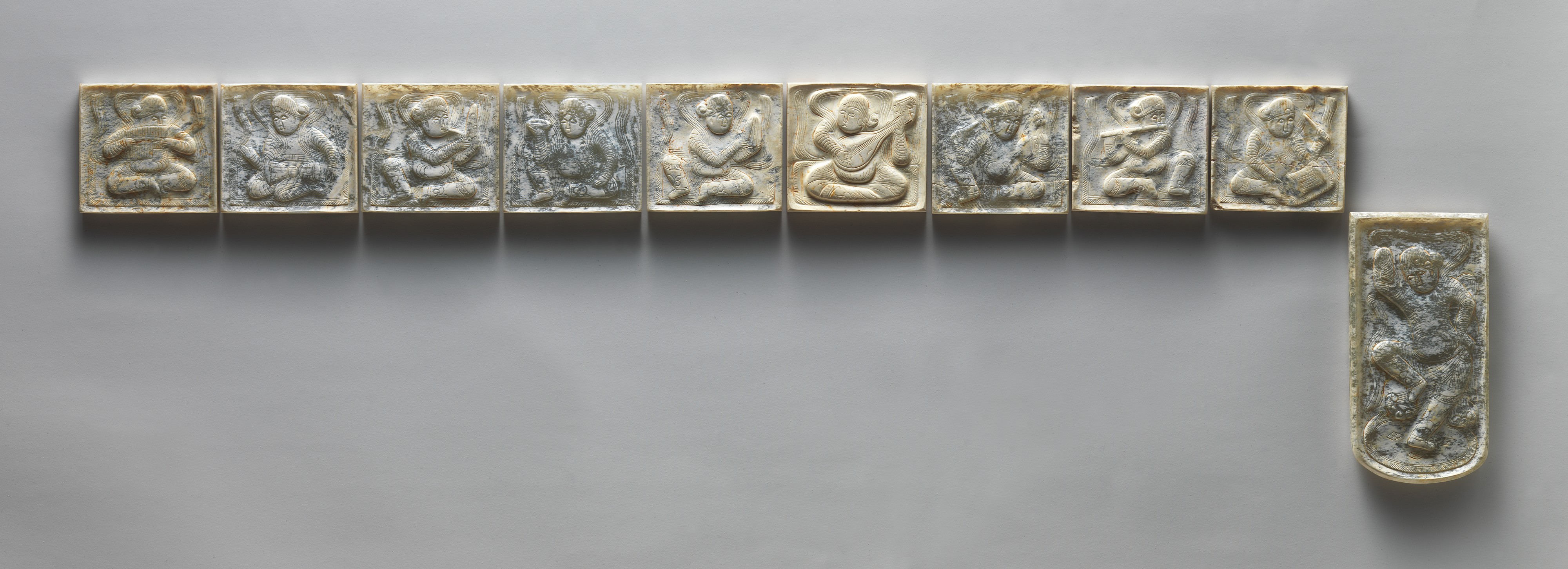 Ancient Carved Performer Relief Panels