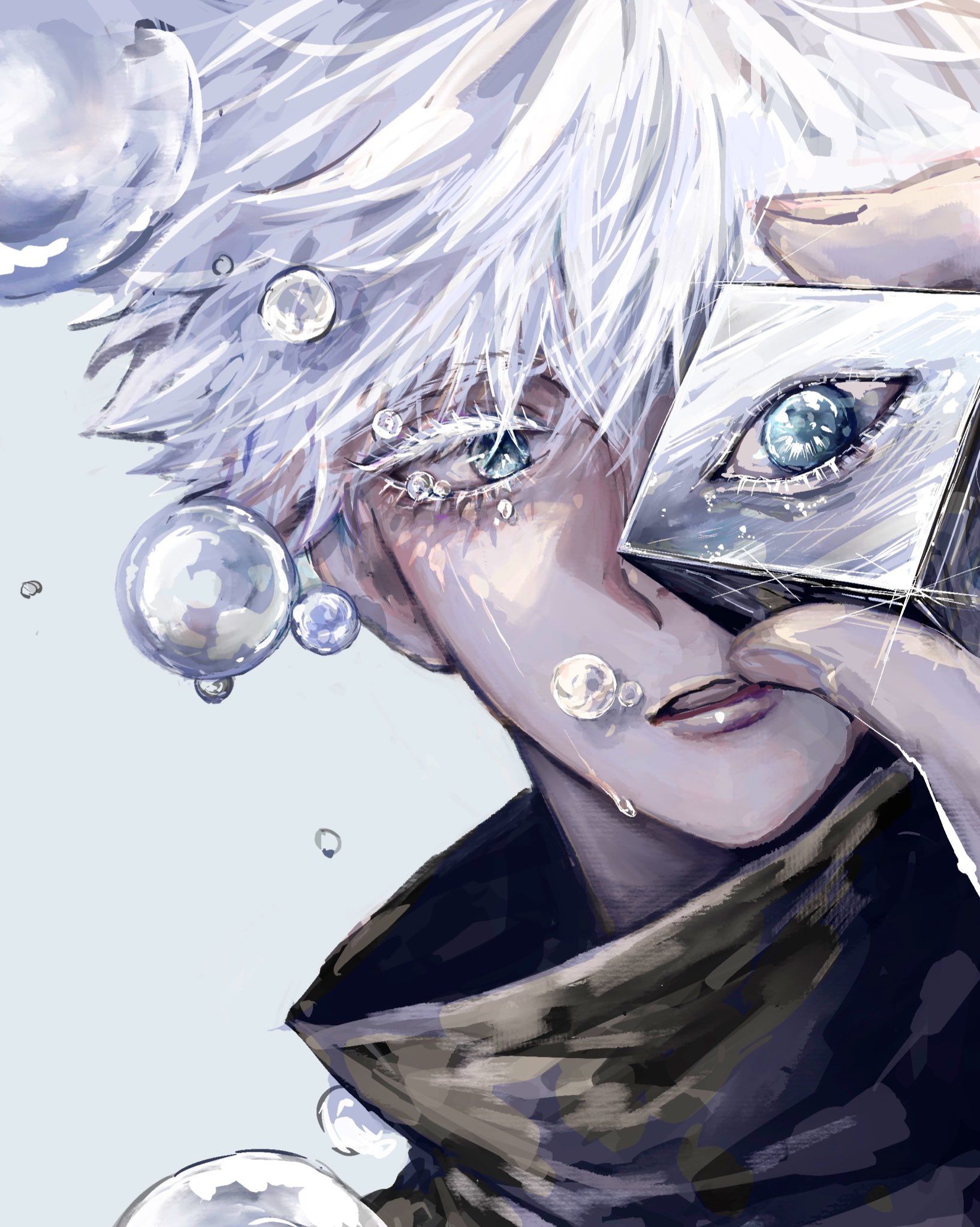 Gojo Satoru Bubble Art Portrait