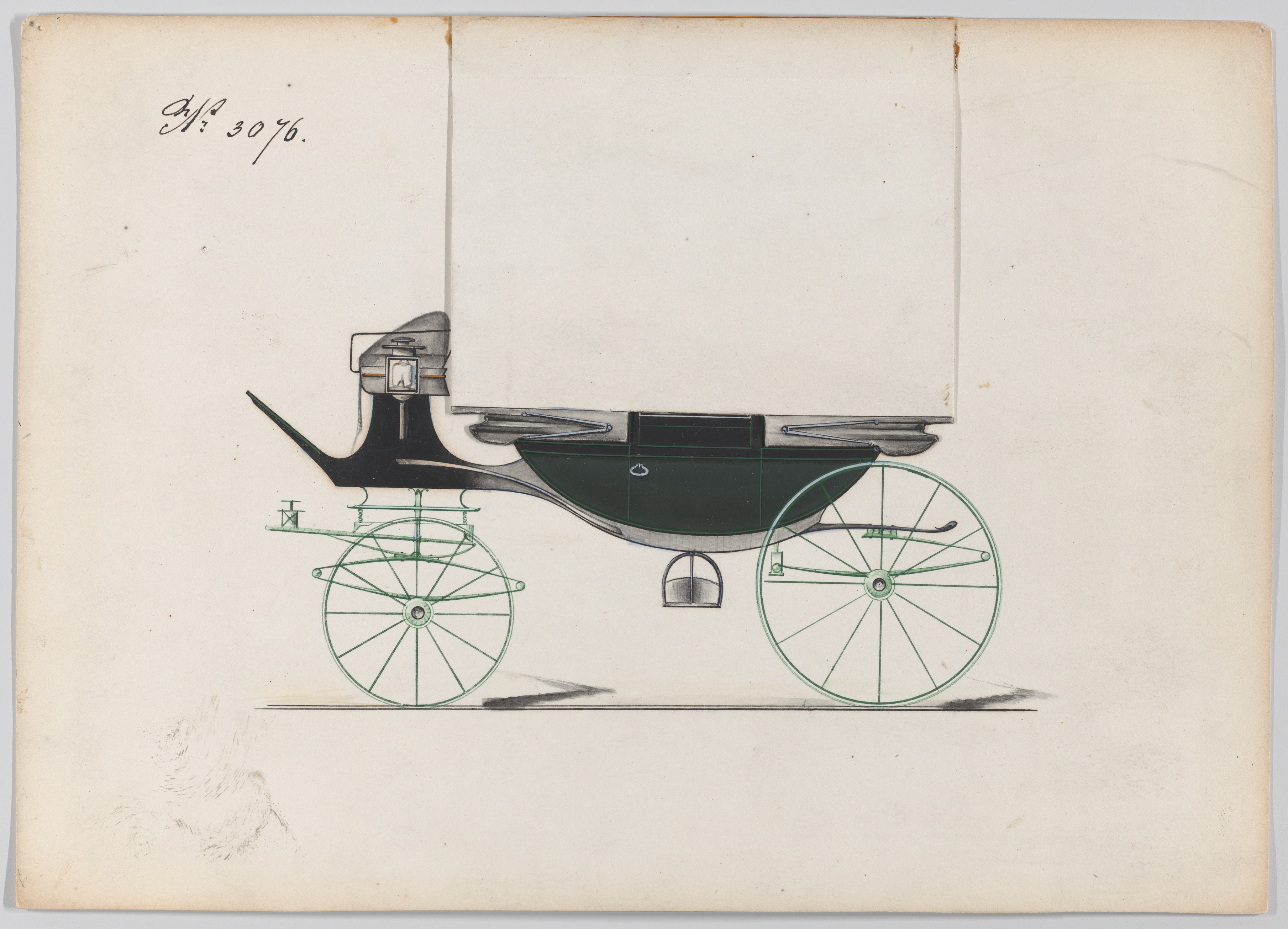 Design Drawing of Vintage Horse Carriage