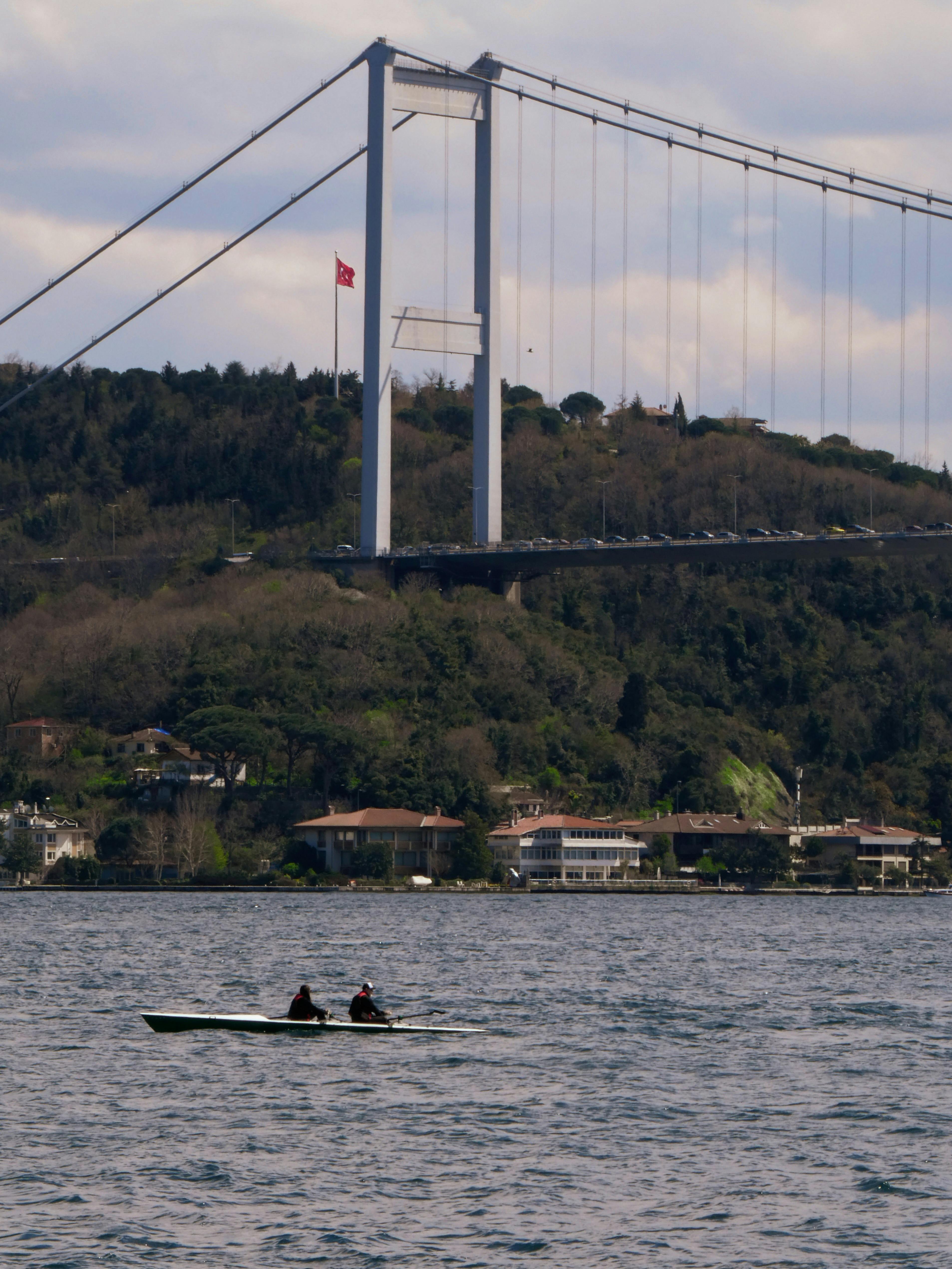 Rowing Under the Bosphorus Bridge