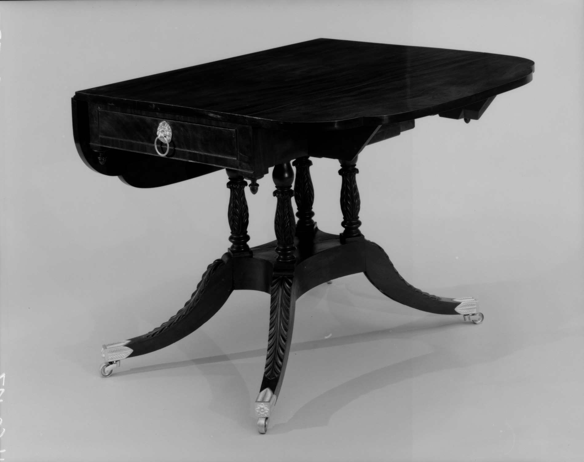 Antique Dark Wooden Drop-Leaf Table