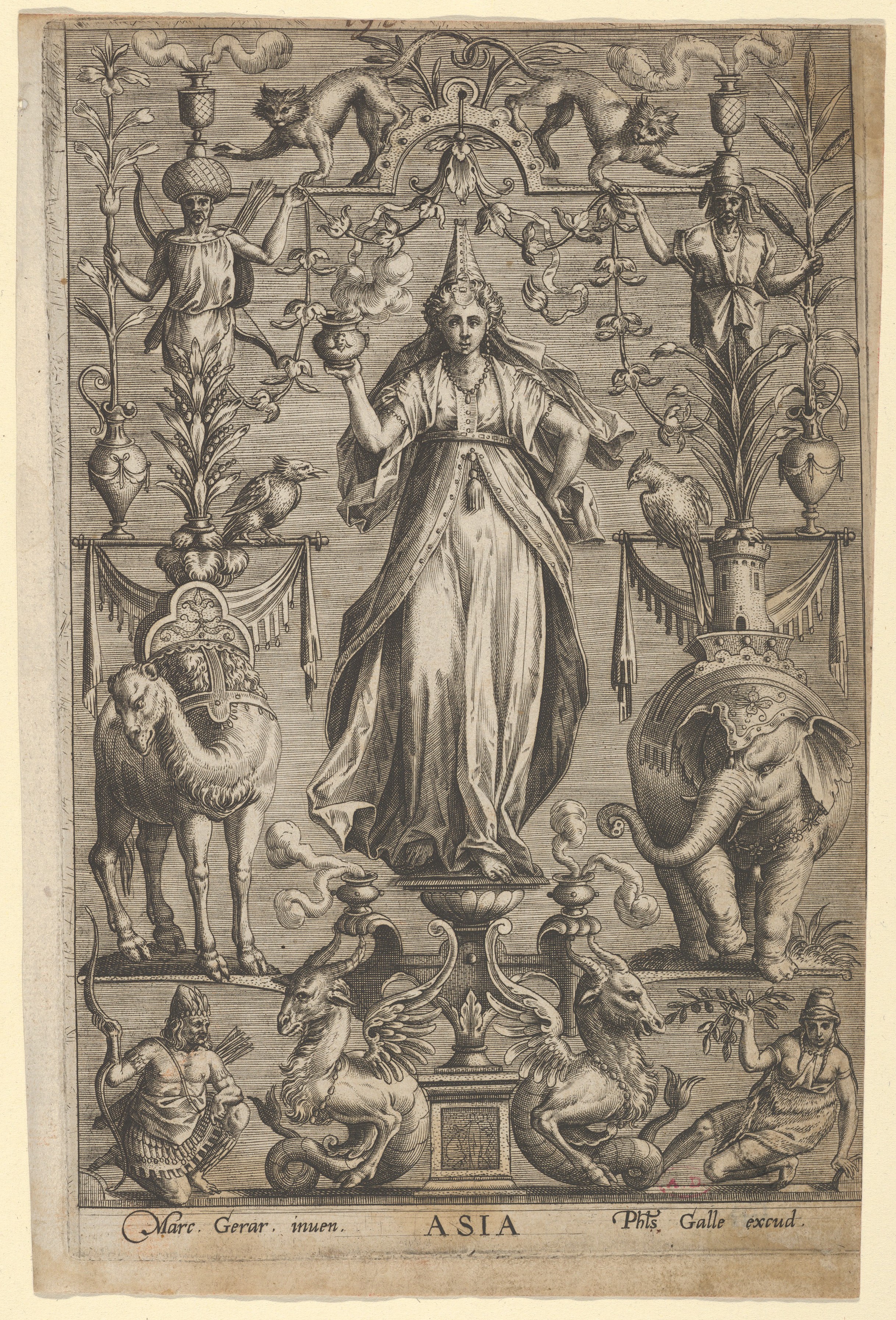 Allegorical Engraving of Asia