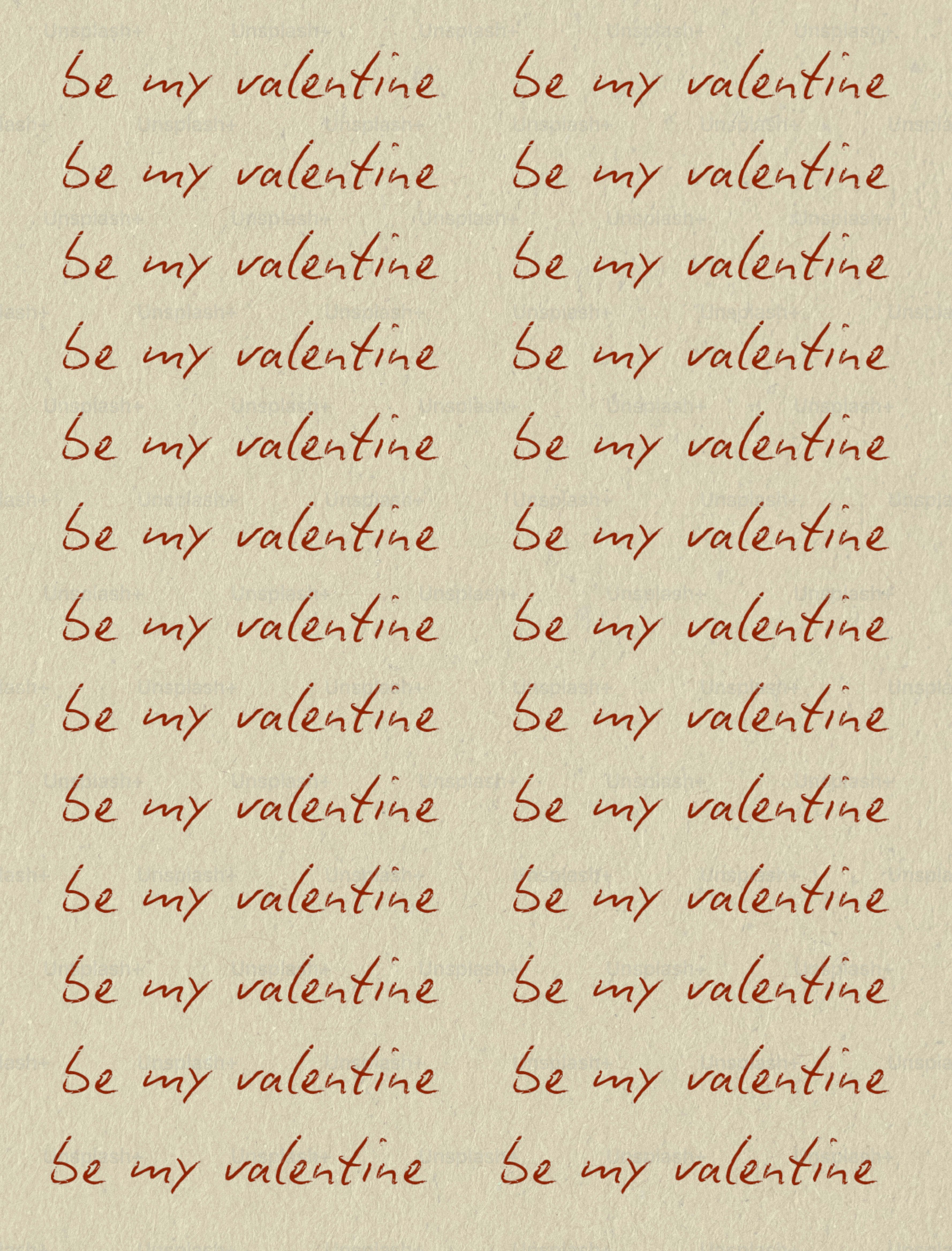 Repeated Be My Valentine Text