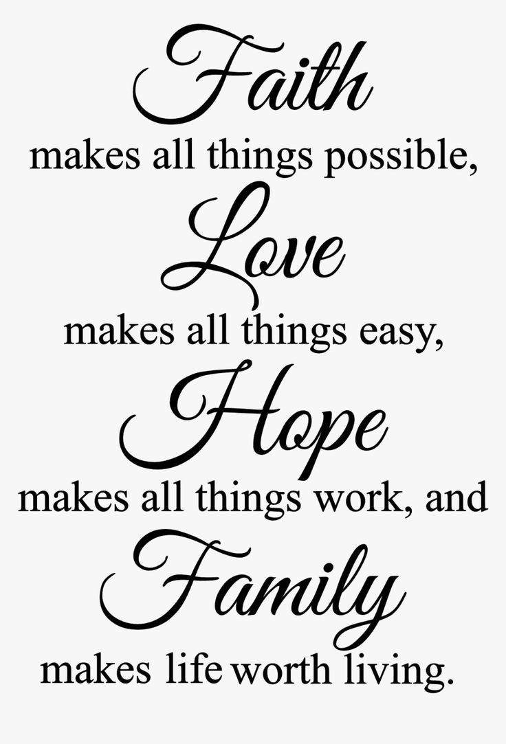Inspirational Quote on Faith Love Hope Family