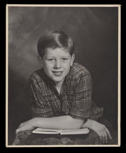 Vintage Portrait of Boy With Open Book