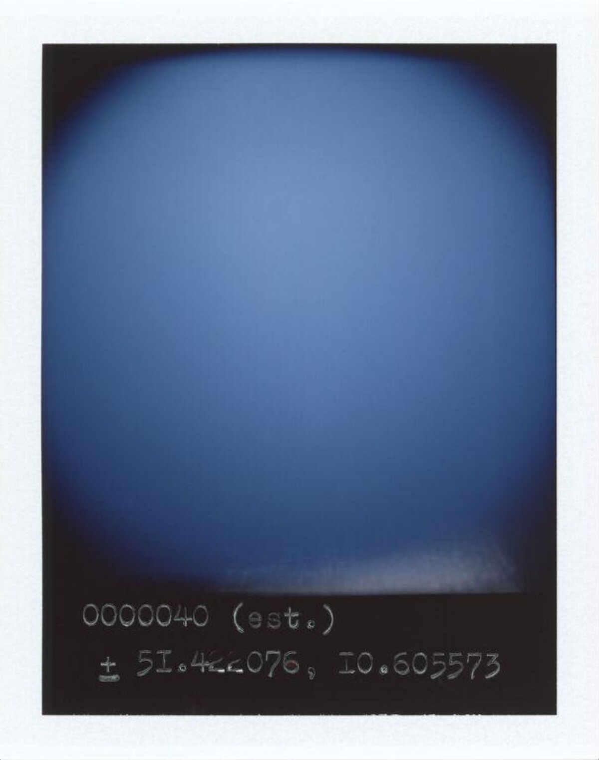 Blue Gradient Polaroid With Coordinates