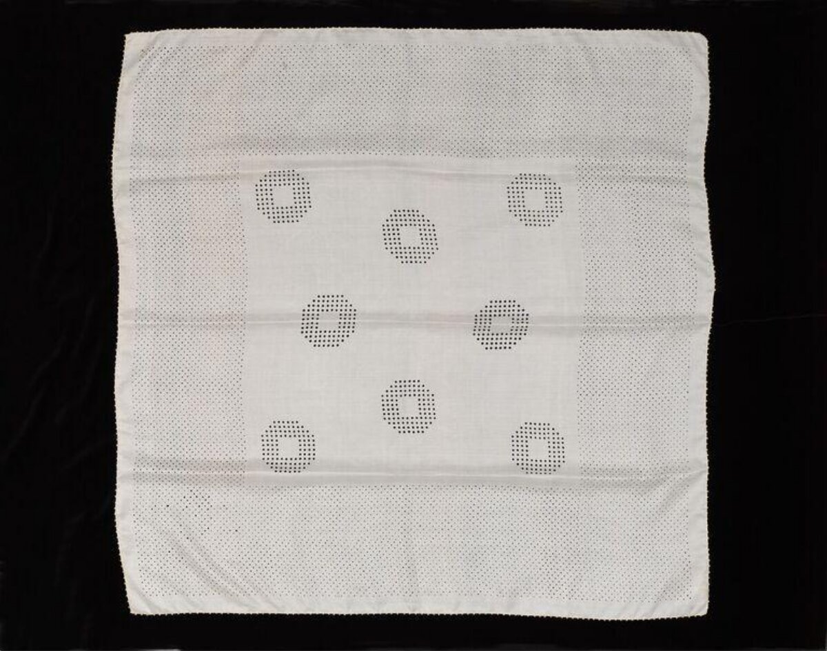 White Dotted Circle Pattern Handkerchief
