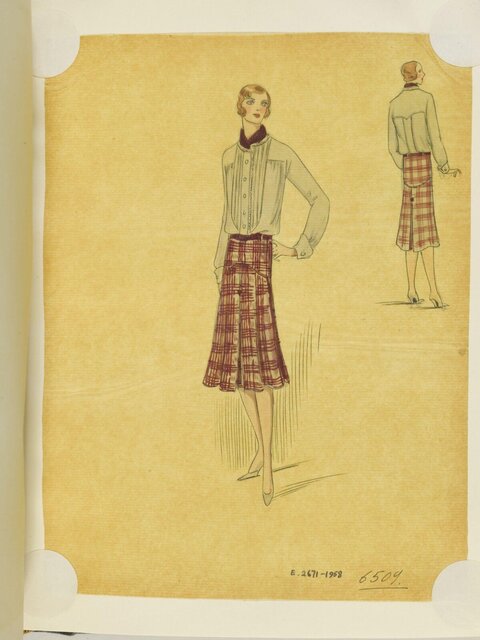 1920s Vintage Fashion Design Sketch