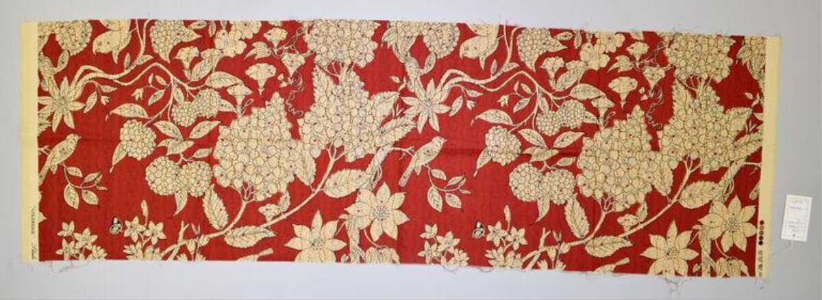 Red Base Floral Pattern Textile