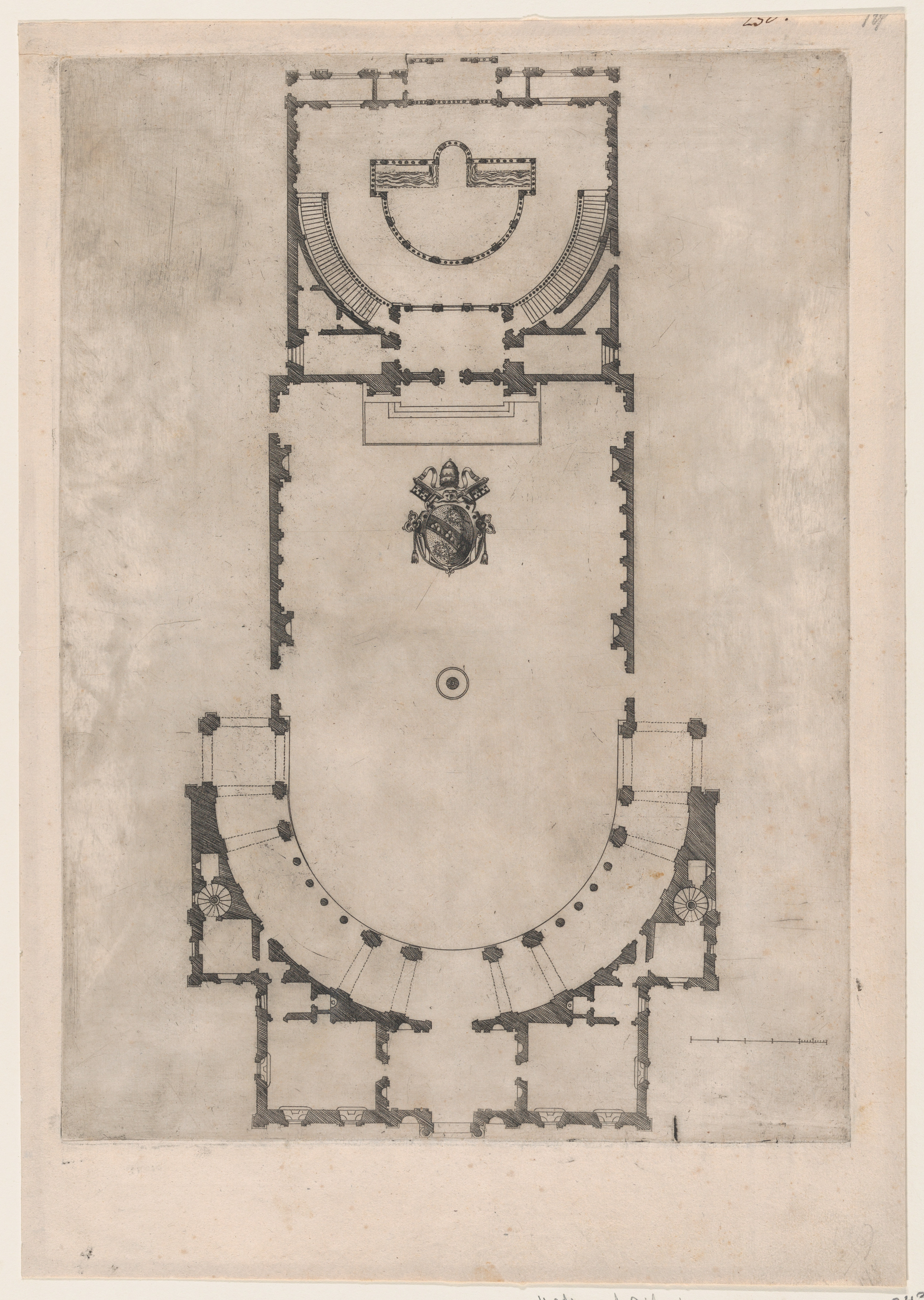 Engraved Architectural Floor Plan