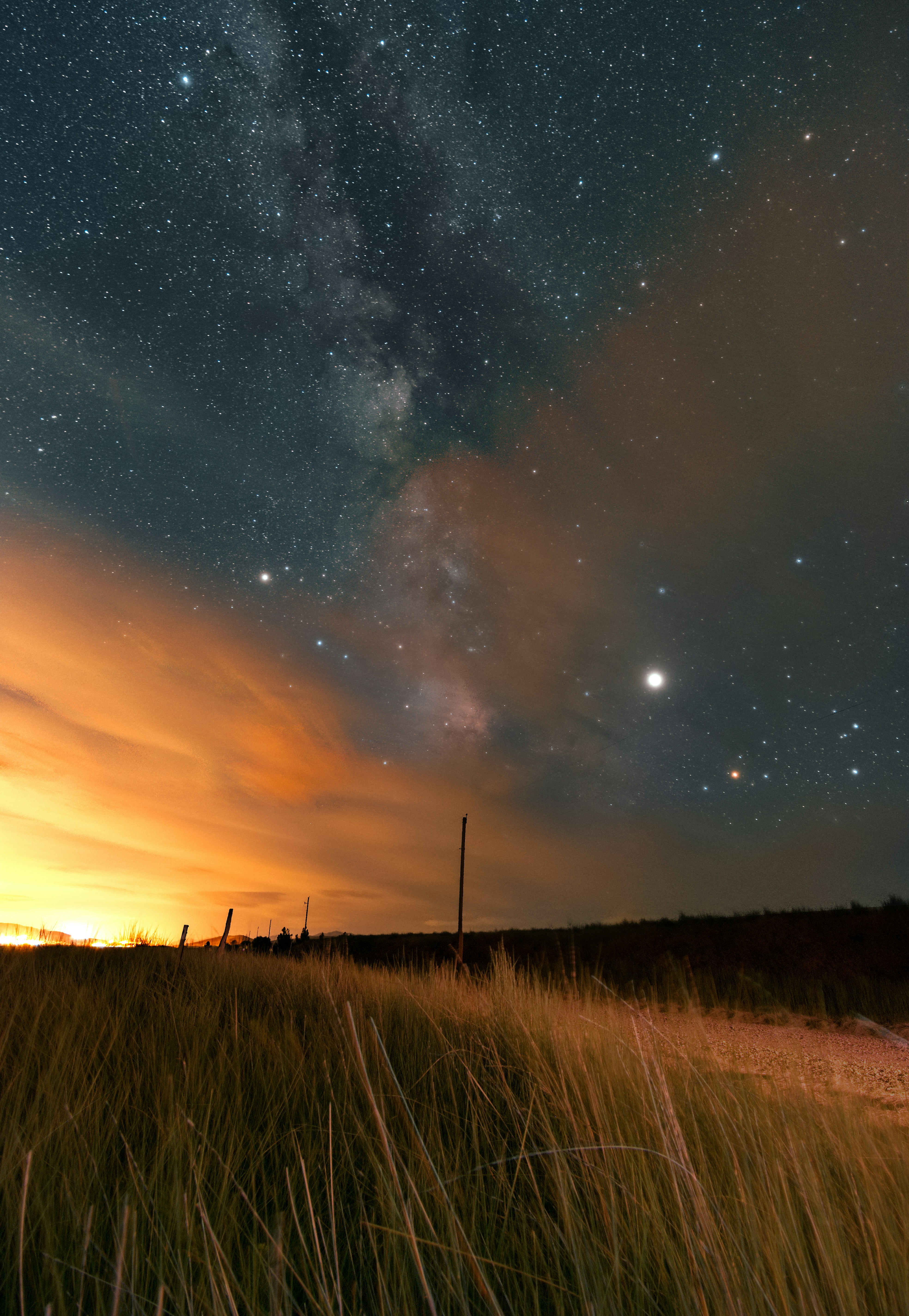 Grassland Starry Sky with Milky Way
