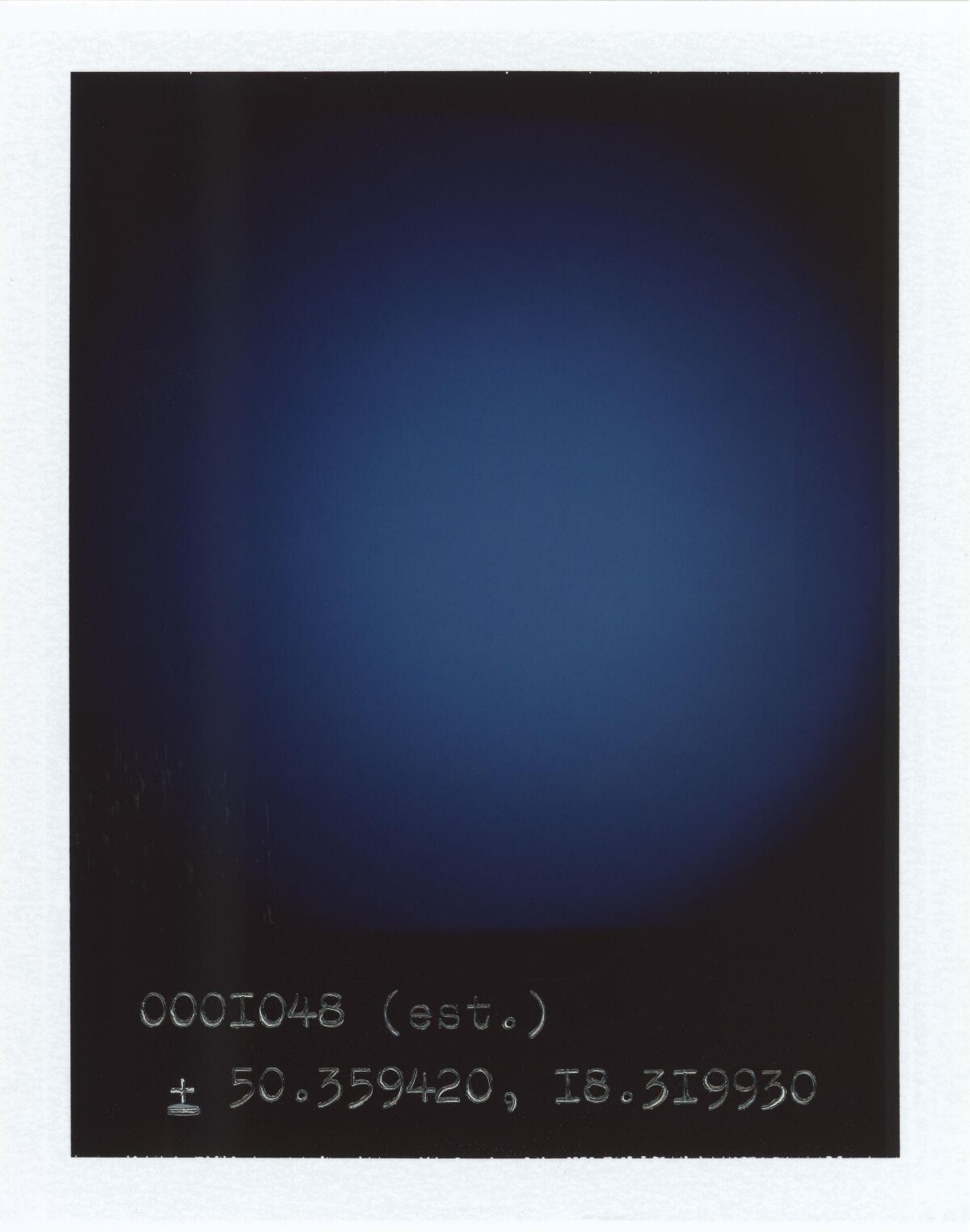 Blue Gradient Polaroid With Coordinates