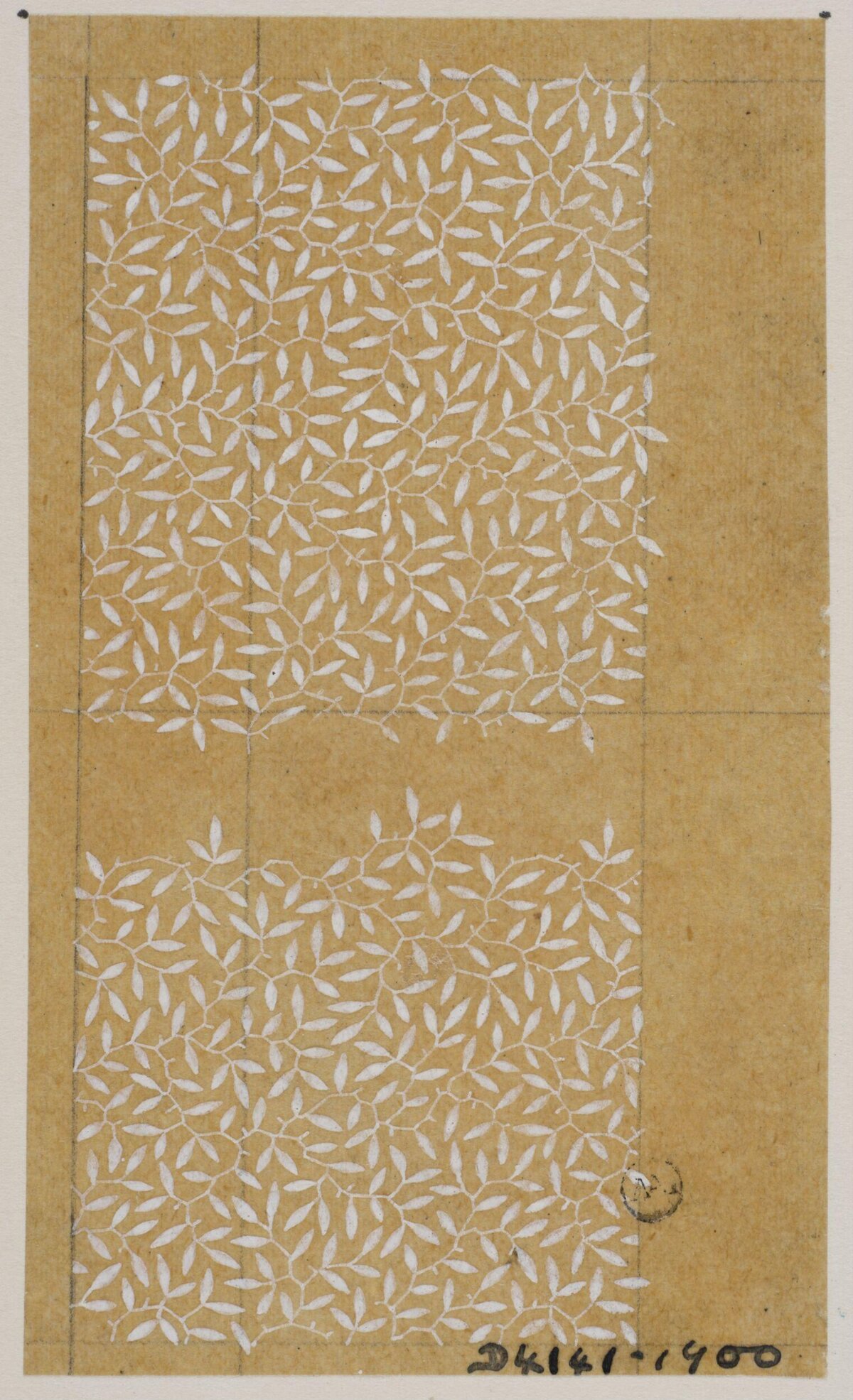 White Leaf Pattern Design on Kraft Paper
