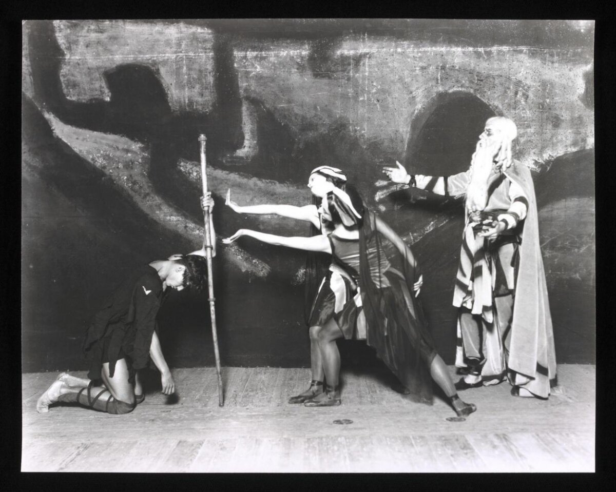 Vintage Stage Drama Performance Scene