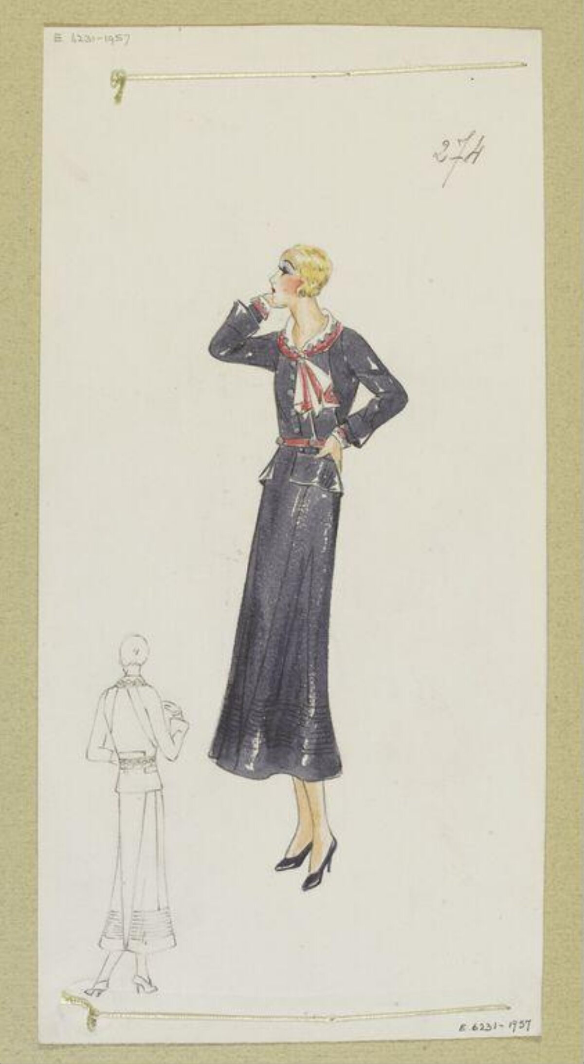 Vintage Women's Dress Fashion Sketch