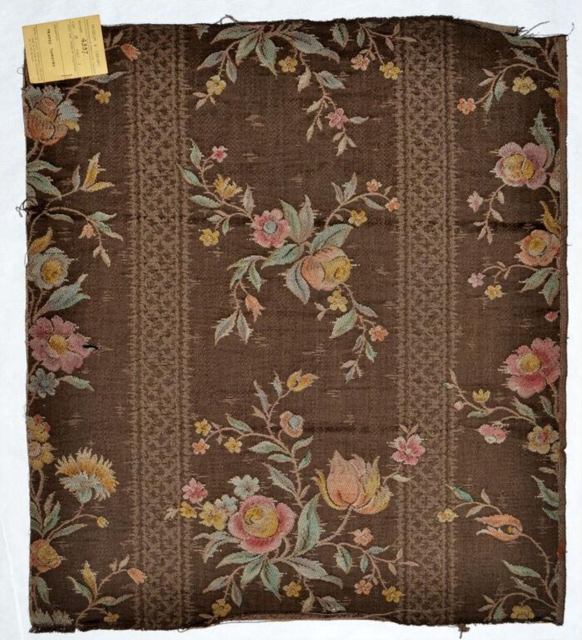 Vintage Brown Floral Woven Textile