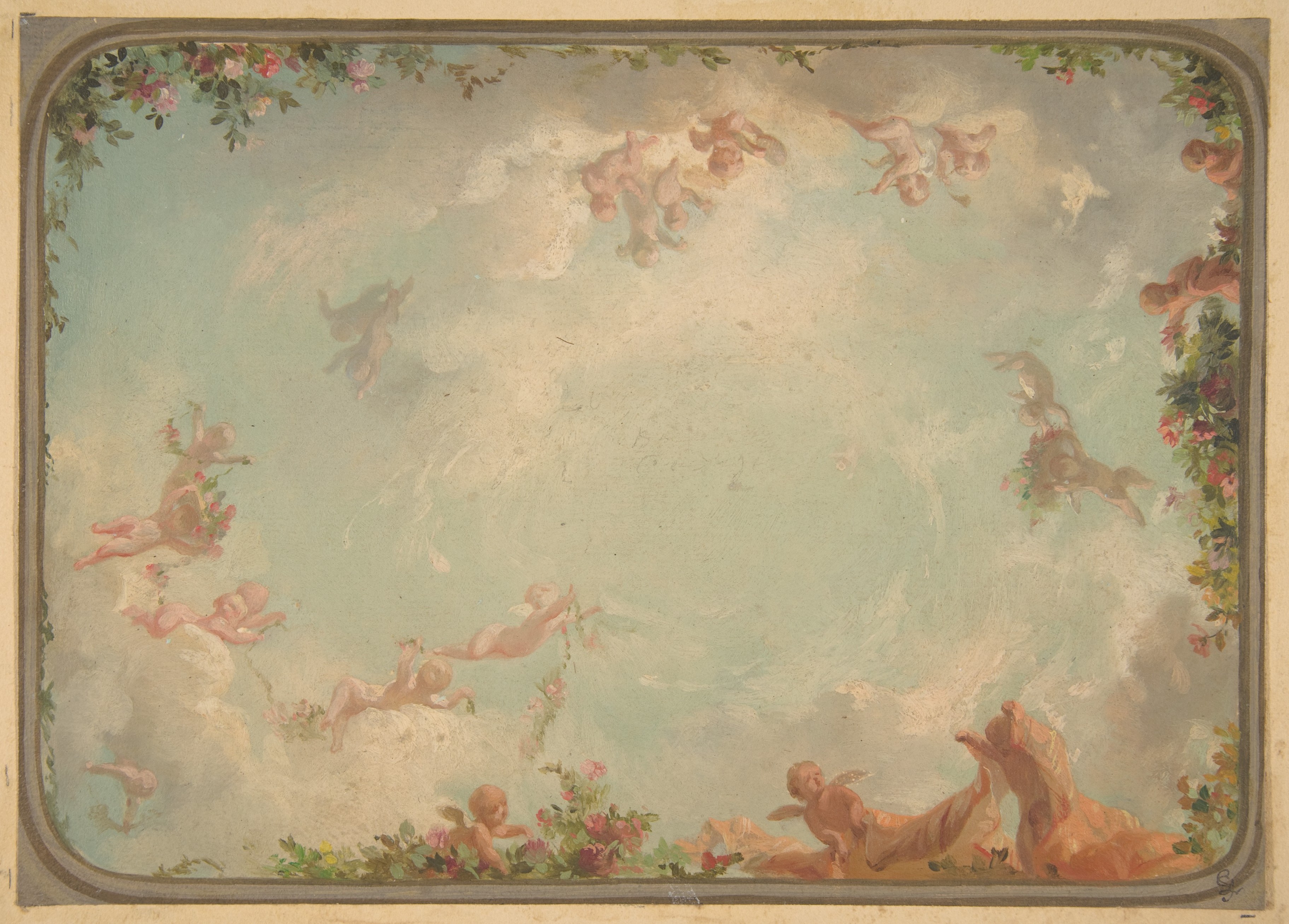 Decorative Ceiling Design with Cherubs