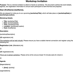 Workshop Invitation