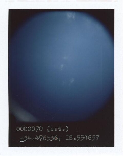 Blue Sky Polaroid With Coordinates