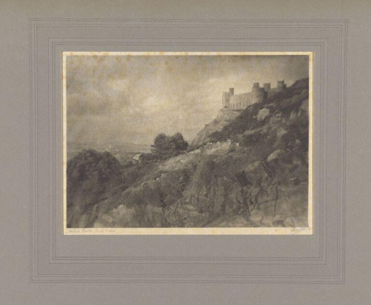 Castle on Rocky Hillside Drawing
