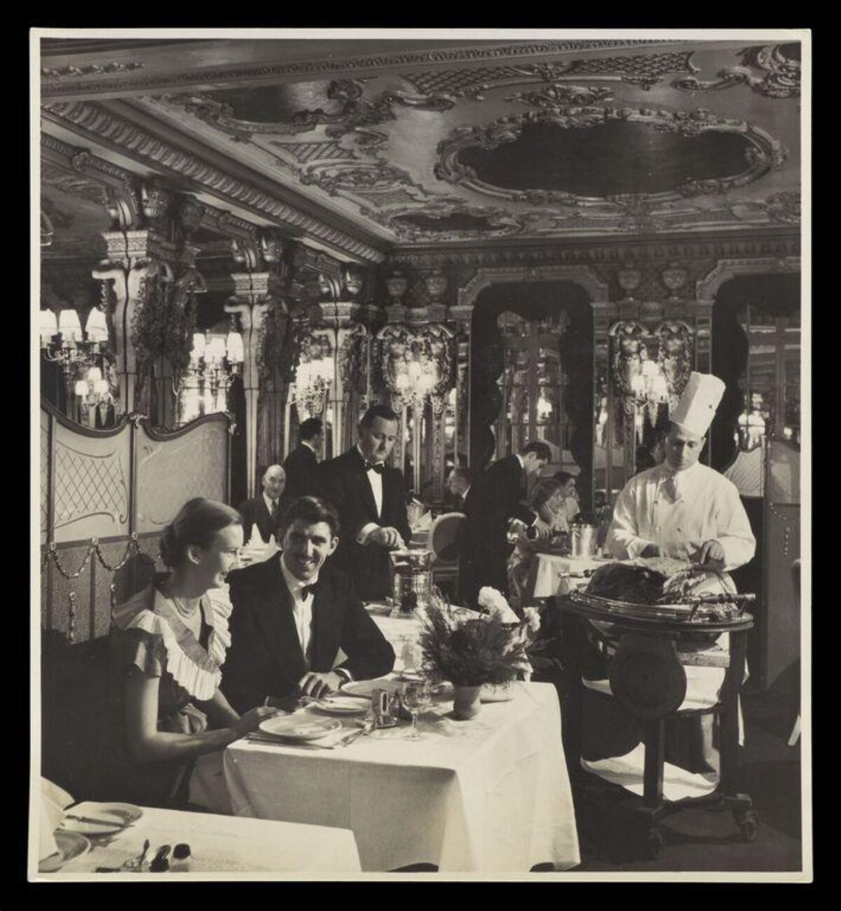 Vintage Fancy Restaurant Dining Scene
