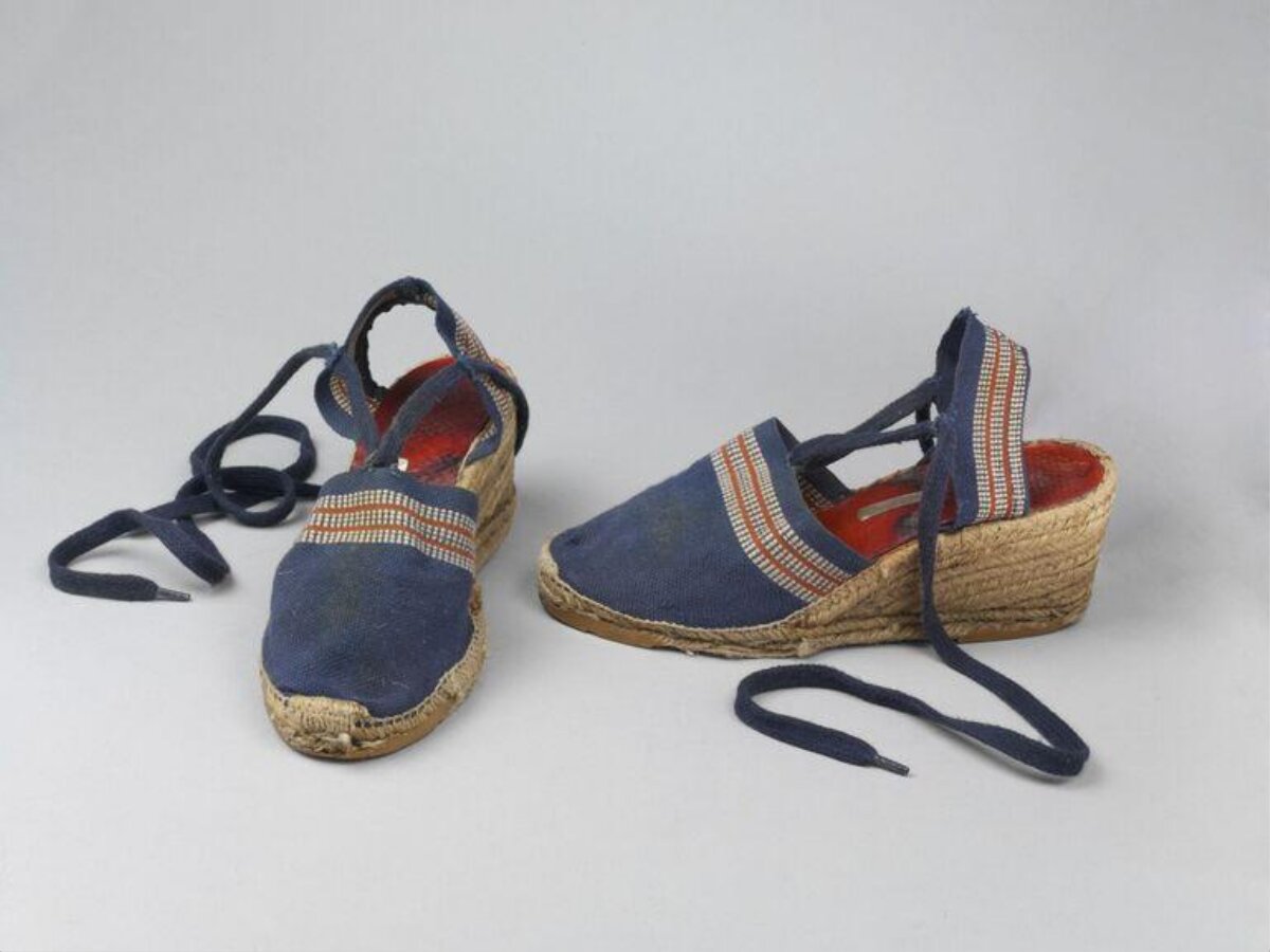 Pair of Blue Wedge Espadrilles