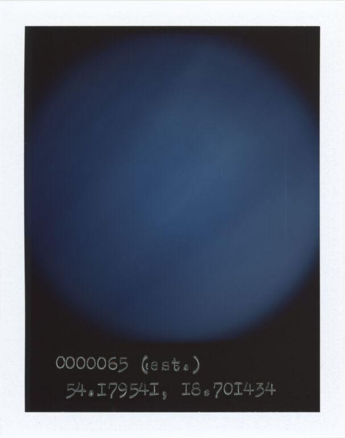 Blue Gradient Polaroid With Coordinates
