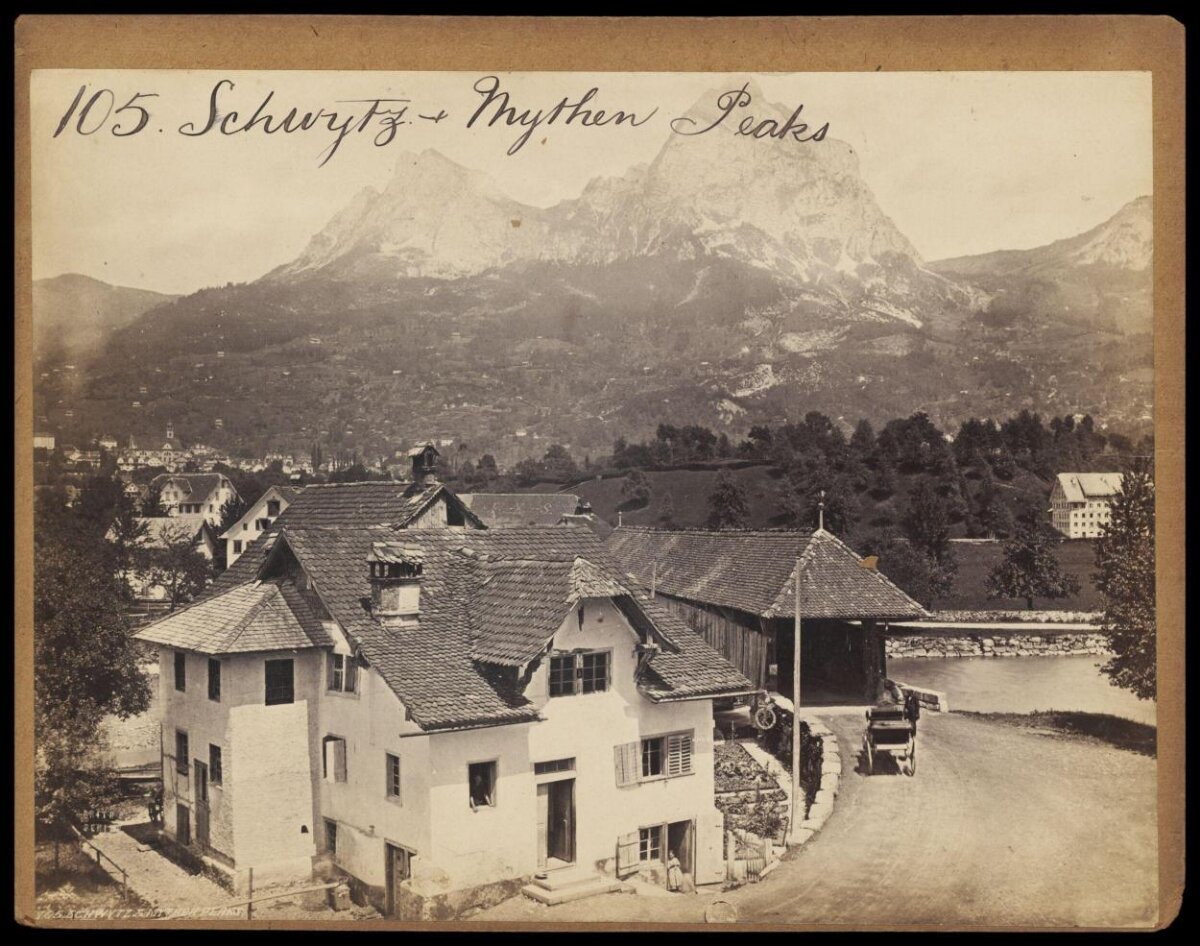Vintage View of Schwyz and Mythen Peaks