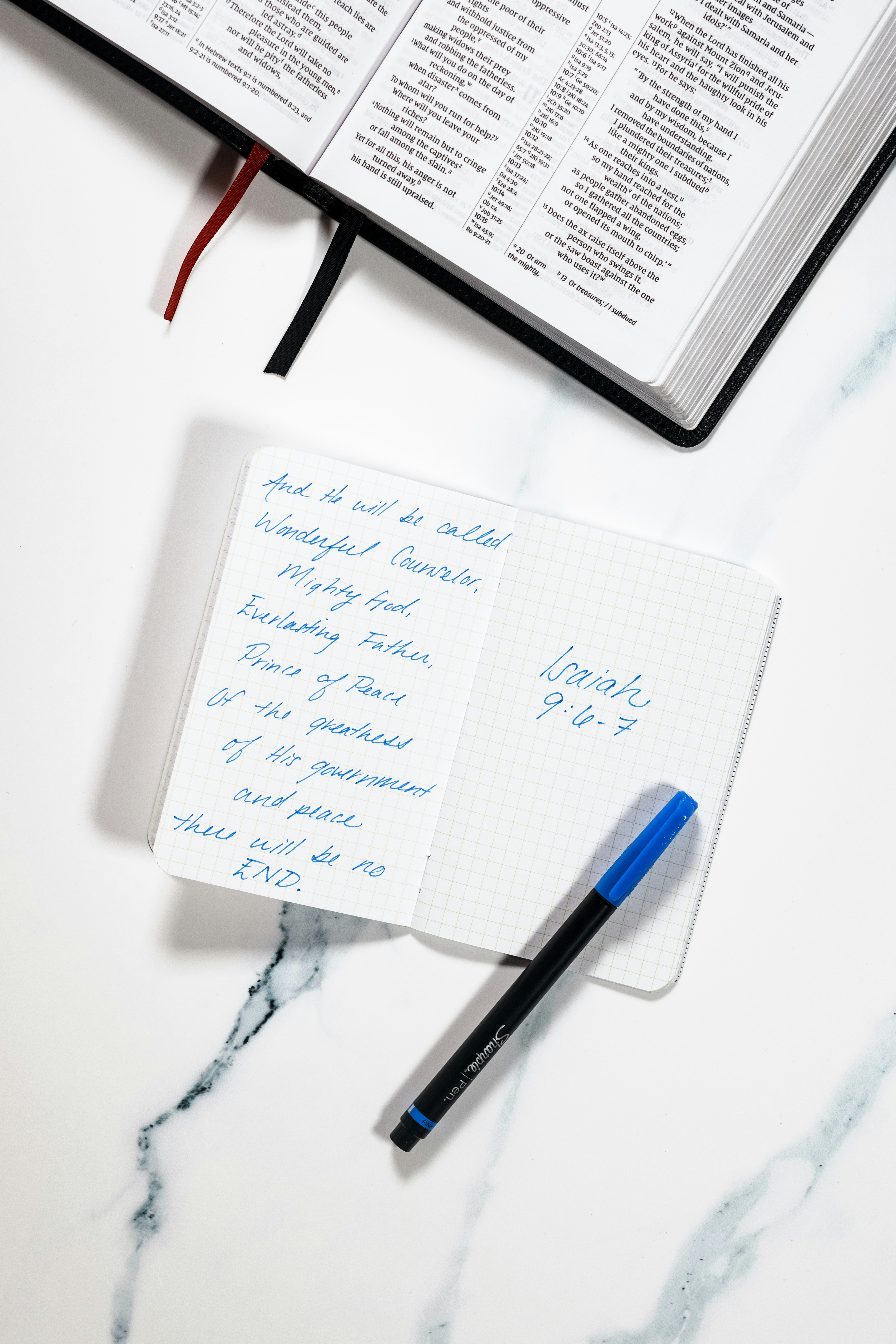 Handwritten Isaiah 9:6 Bible Verse