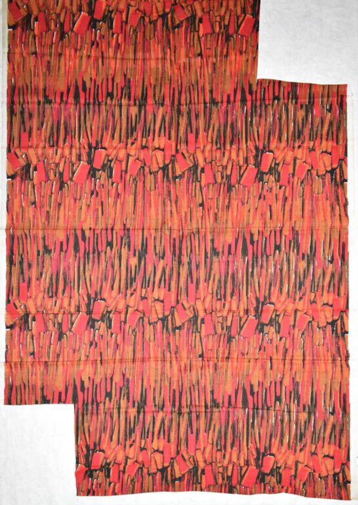 Abstract Red Vertical Striped Painting