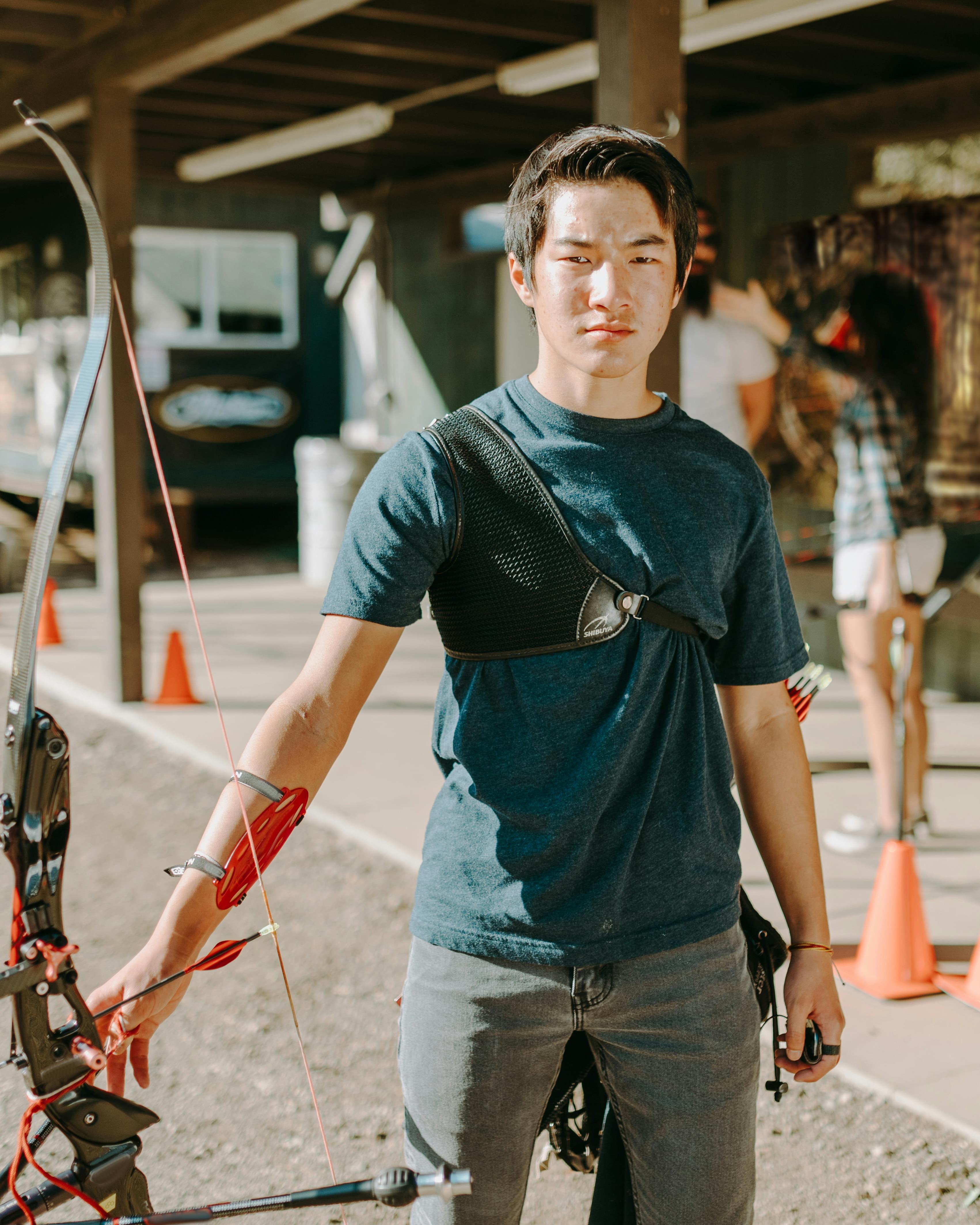 Young Archer at Outdoor Archery Range