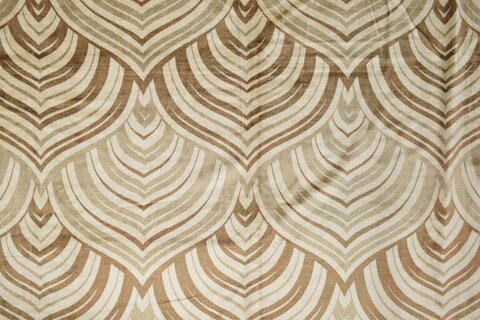 Brown Geometric Scallop Fabric Pattern