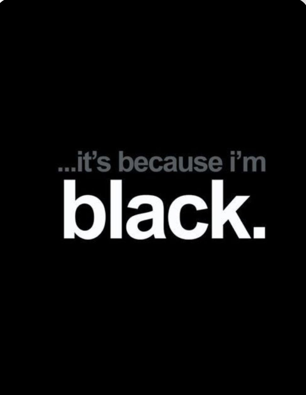It's Because I'm Black Text Graphic