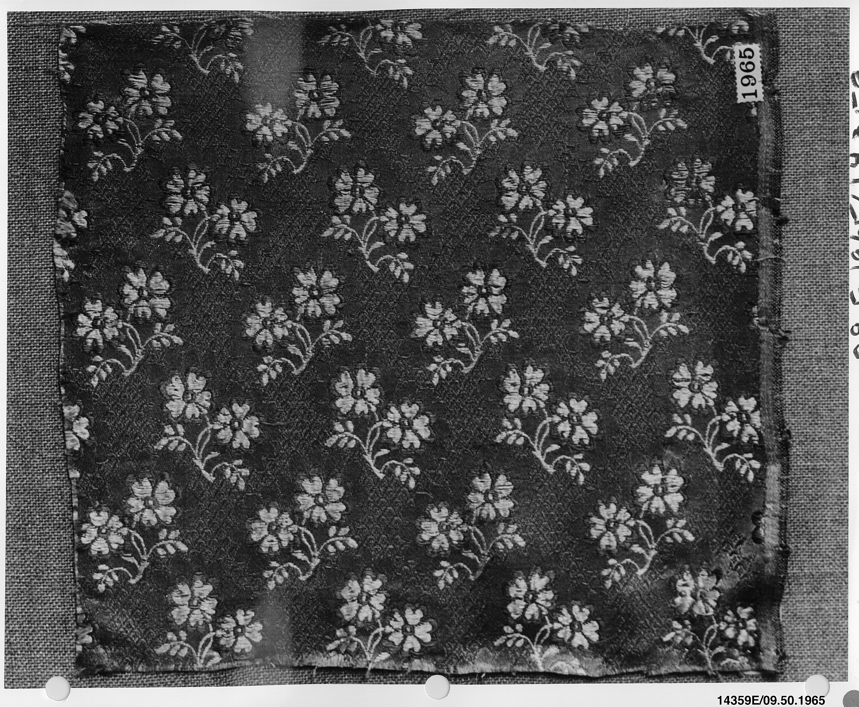 Antique Floral Pattern Woven Textile Sample