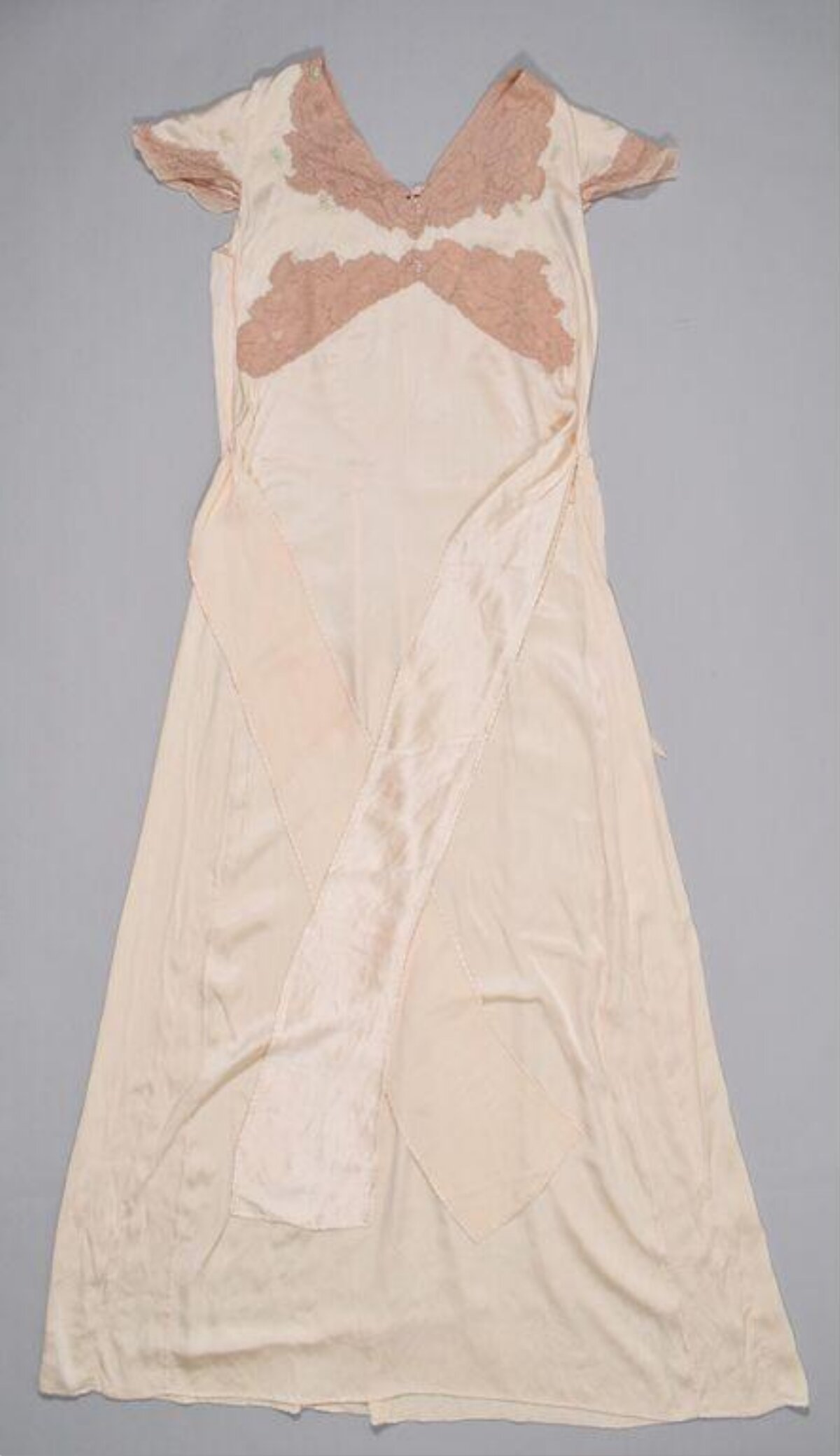 Vintage Cream Lace Long Nightgown