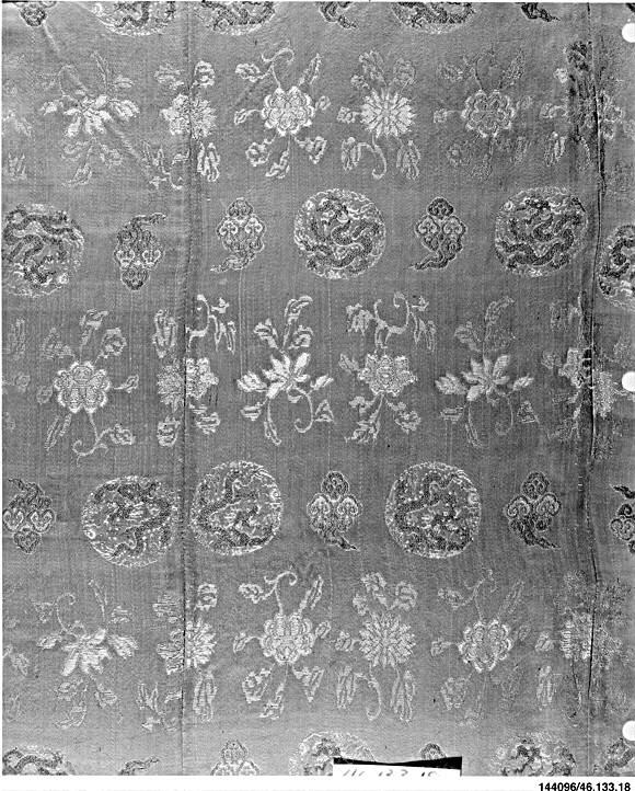 Antique Chinese Patterned Woven Silk
