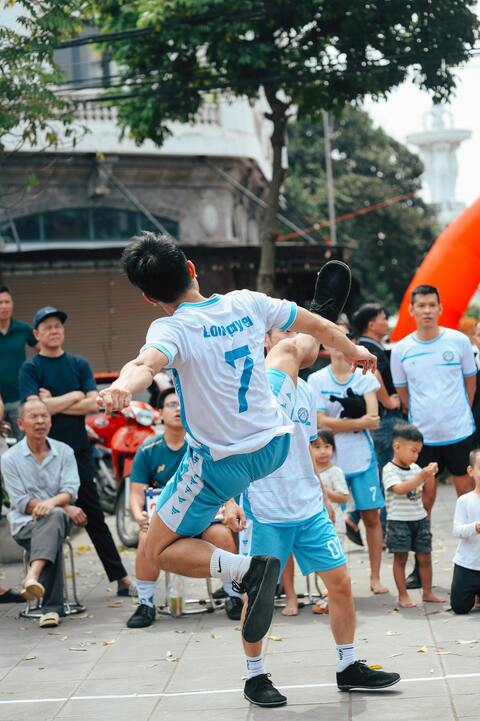 Athlete High Kick at Outdoor Match