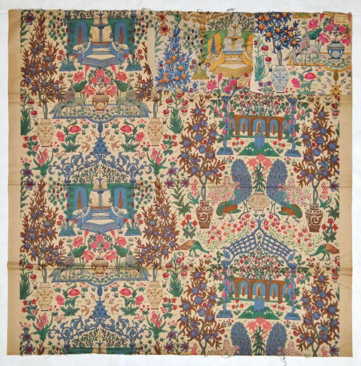 Vintage Garden Motif Printed Fabric