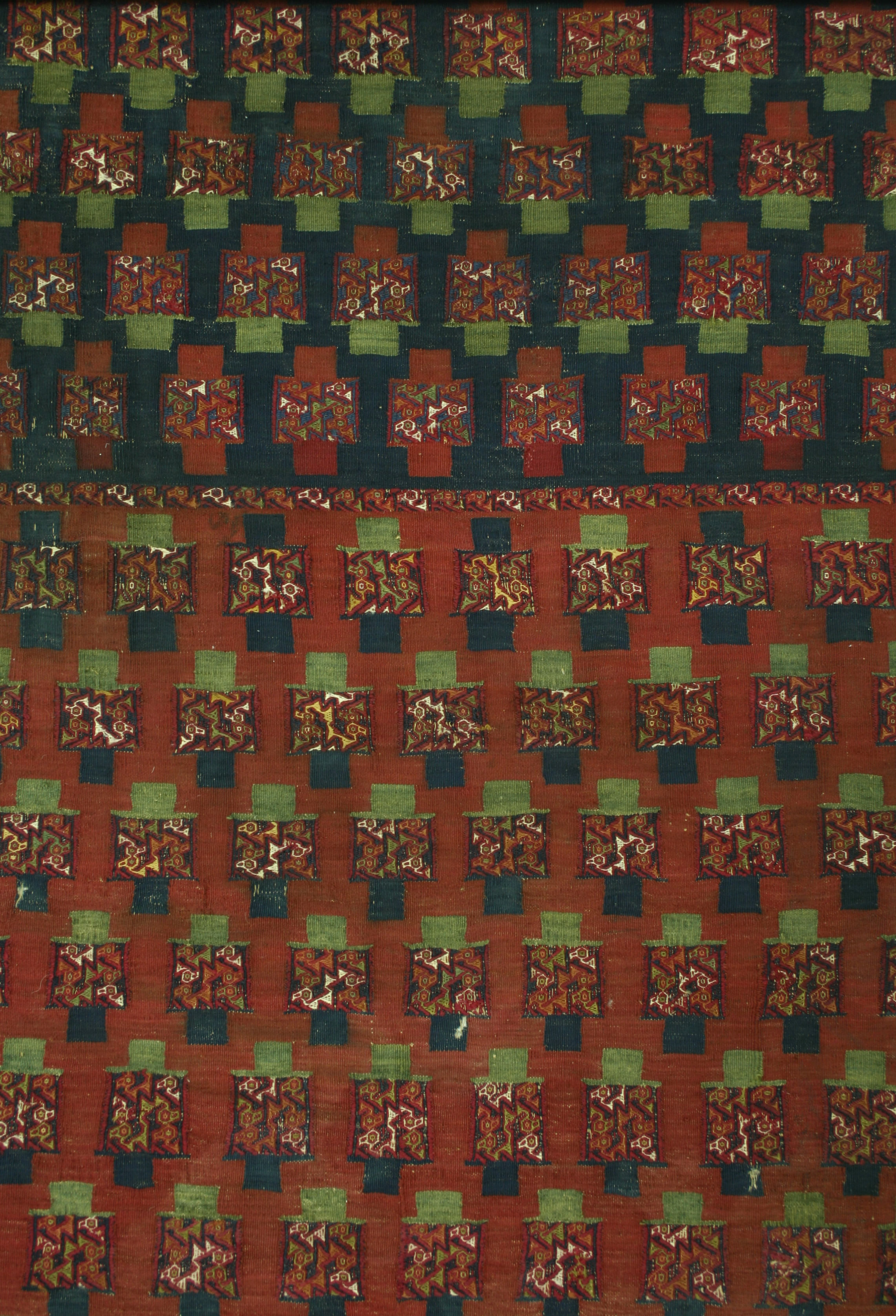 Antique Geometric Pattern Woven Rug