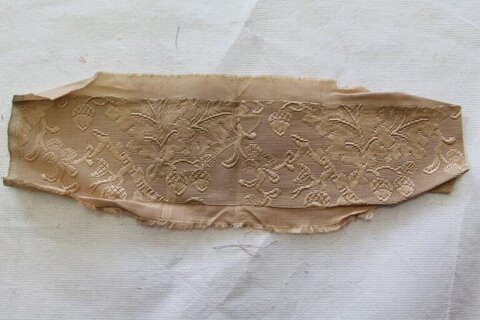 Beige Floral Jacquard Fabric Scrap