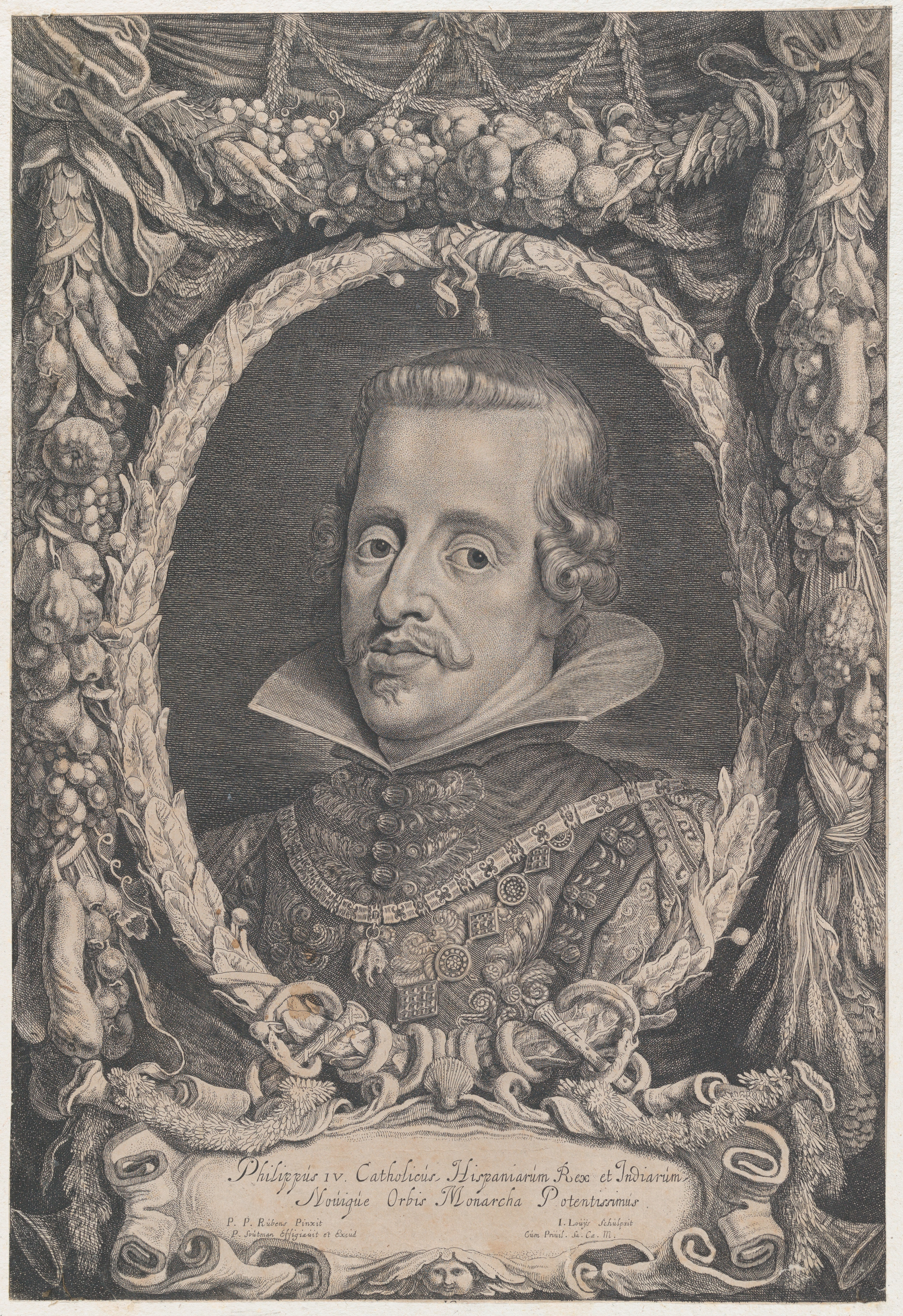 Engraved Portrait of Philip IV of Spain