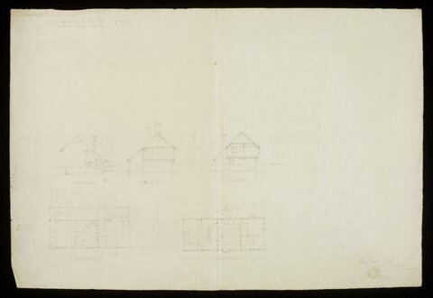 Vintage Cottage Architectural Drawing