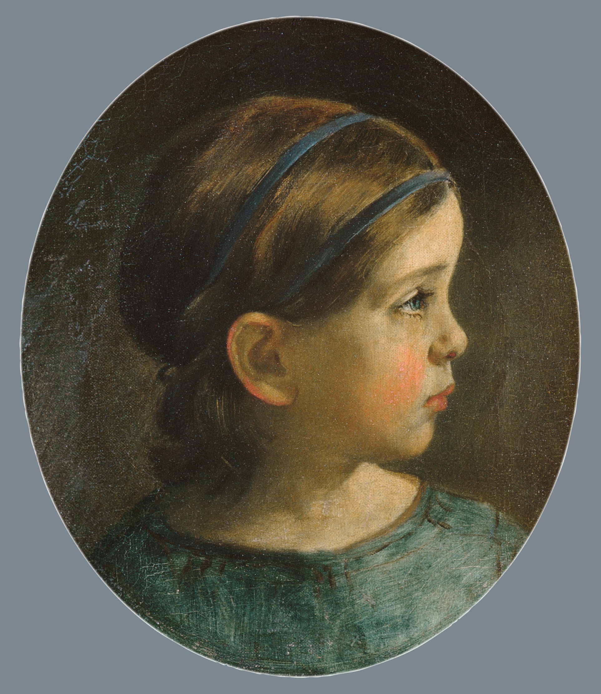 Profile Oil Portrait of a Young Girl