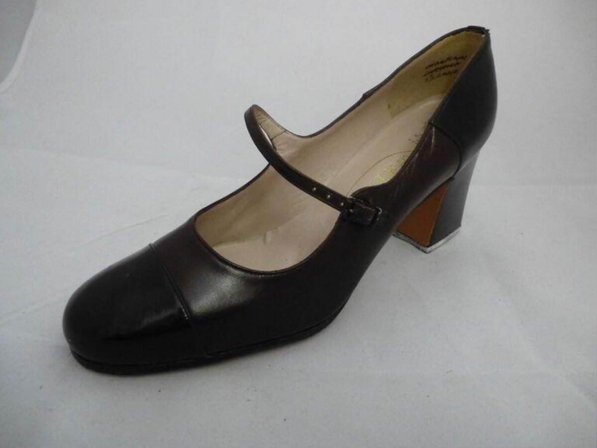 Brown Leather Mary Jane High Heel