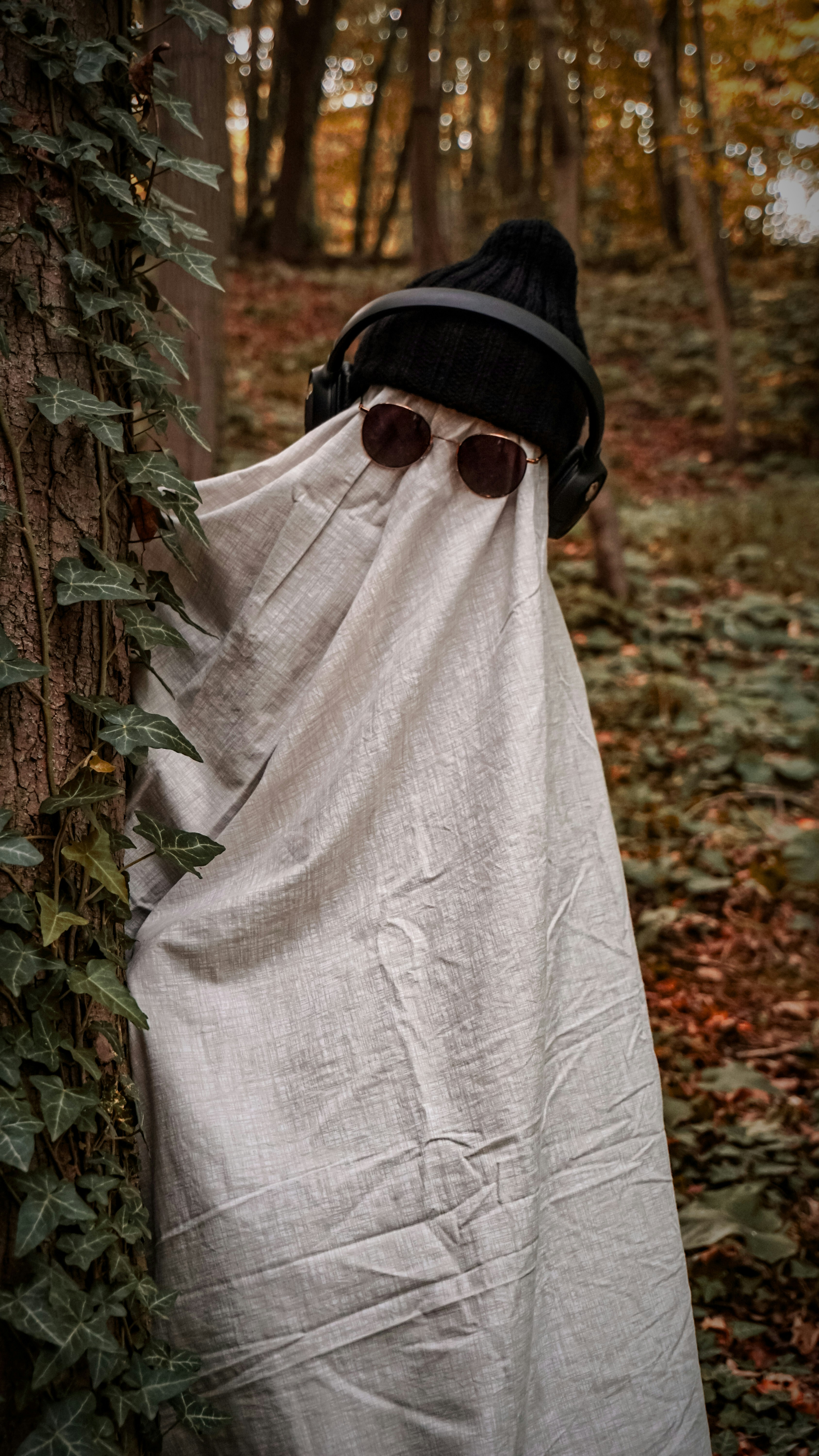Sheet Ghost in Autumn Forest