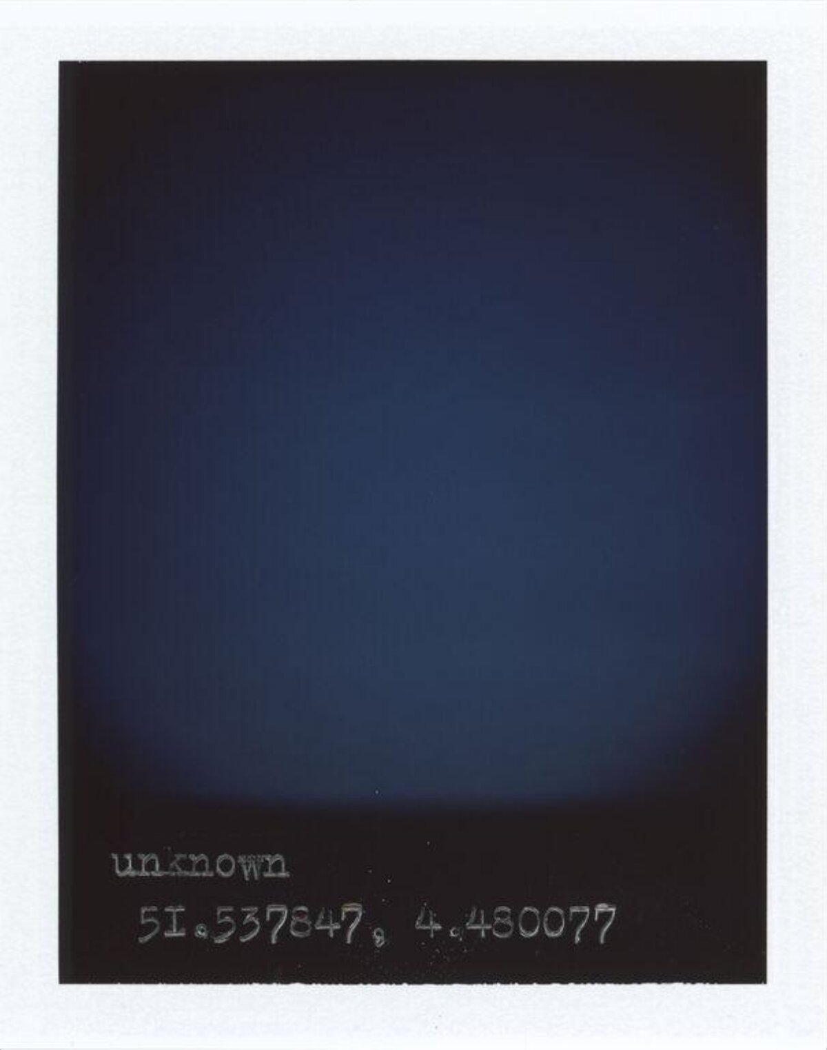 Polaroid Night Sky with Coordinates