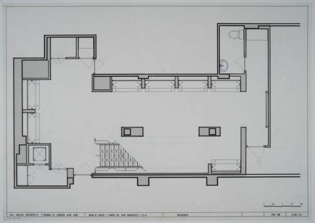 Hand-drawn Basement Architectural Floor Plan