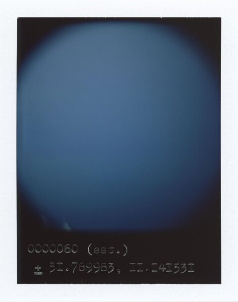 Polaroid Framed Blue Sky With Coordinates